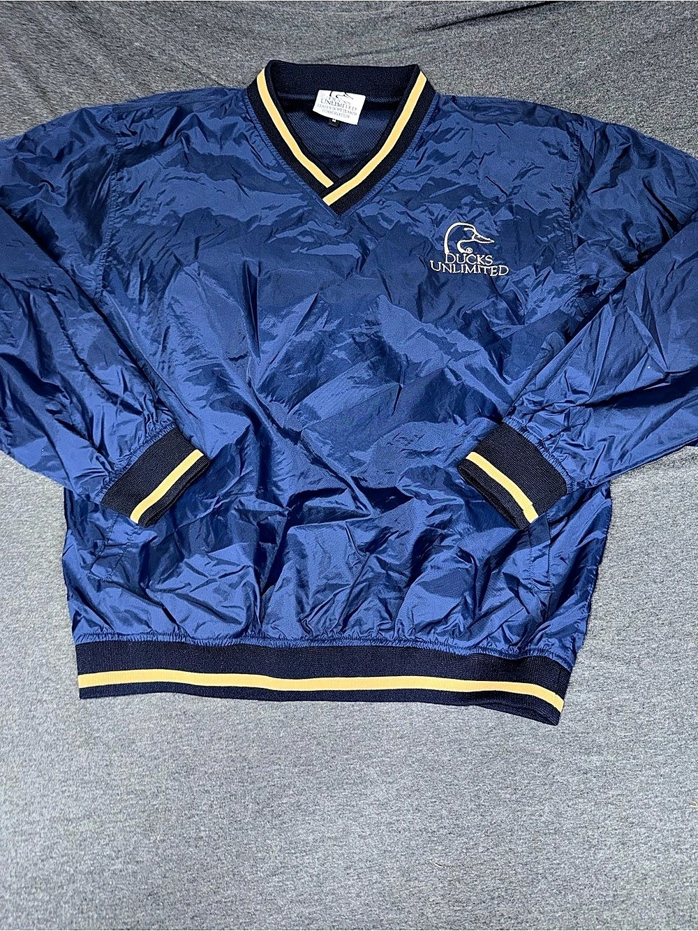 Ducks Unlimited Men's Blue & Yellow Color Block Pullover Size Medium